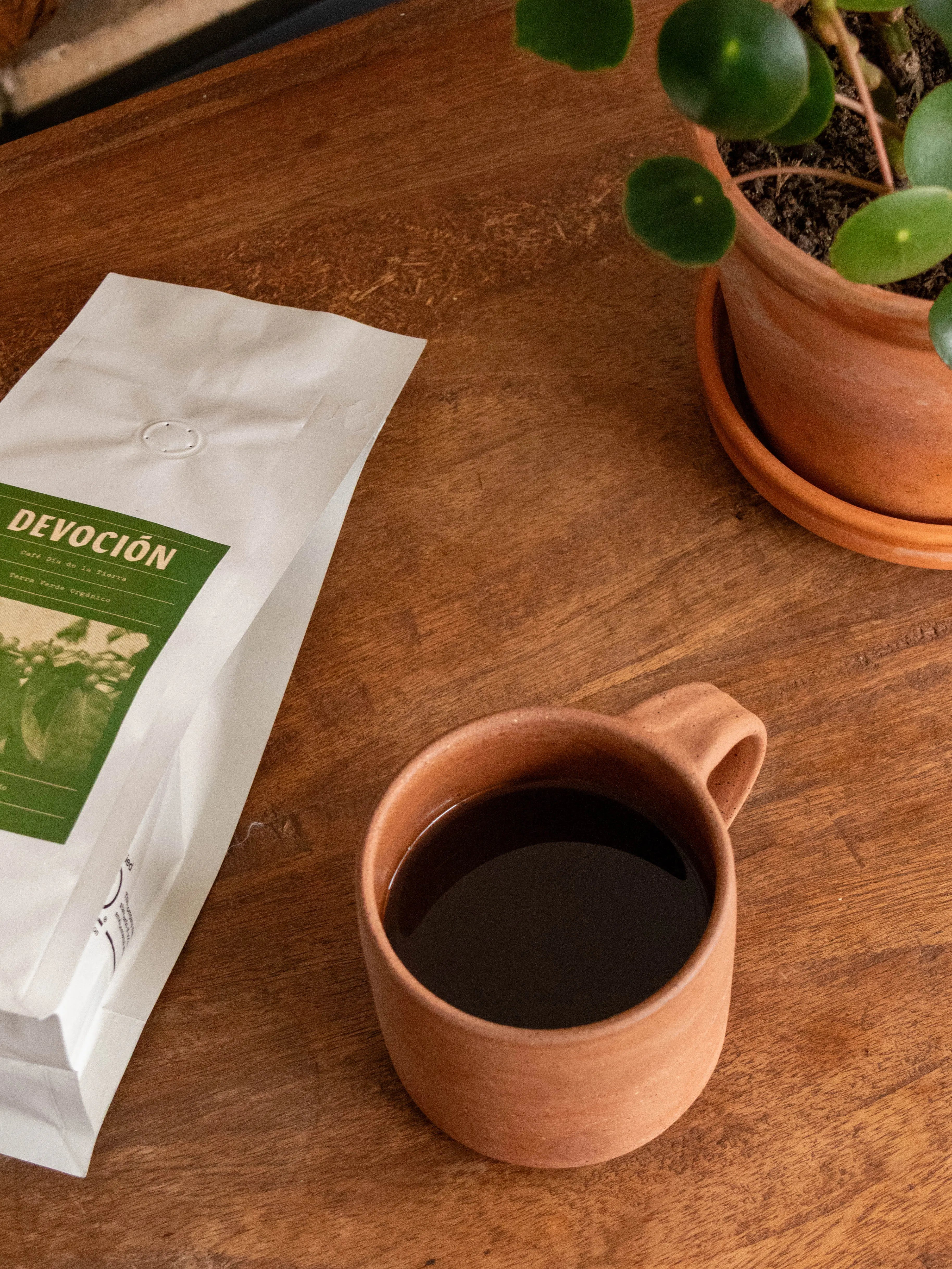 DEVOCIÓN x SALVAJE TAZA DE CAFÉ TERRACOTA Devoción